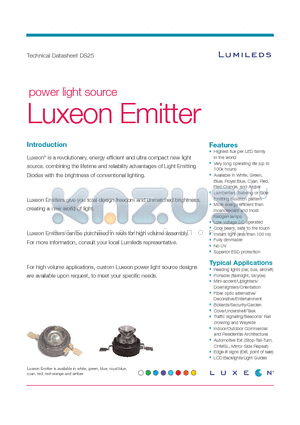 LXHL-BE01 datasheet - Luxeon Emitter