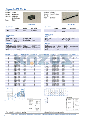 PVS07-5.00 datasheet - Pluggable PCB Blocks