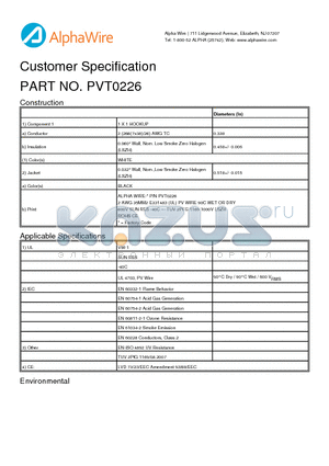 PVT0226 datasheet - Customer Specification