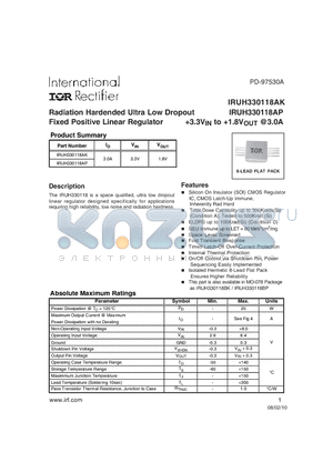 IRUH330118AP datasheet - 3.3VIN to 1.8VOUT @3.0A