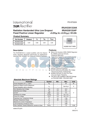 IRUH330133AK datasheet - 5.0VIN to 3.3VOUT @3.0A