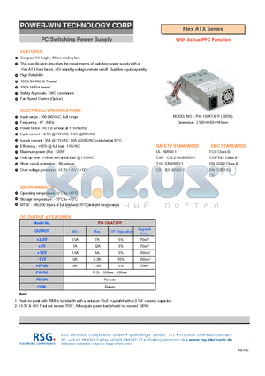 PW-150ATXFP datasheet - PC Switching Power Supply