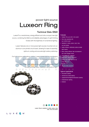 LXHL-NB97 datasheet - power light source Luxeon Ring