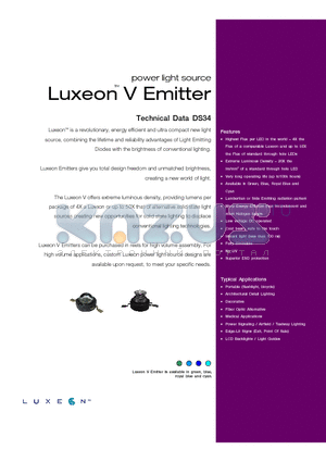 LXHL-PR02 datasheet - power light source Luxeon V Emitter
