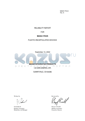MAX811TEUS datasheet - PLASTIC ENCAPSULATED DEVICES