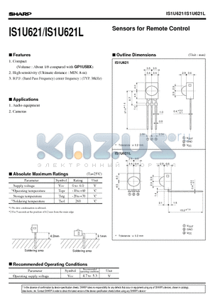 IS1U621L datasheet - Sensors for Remote Control