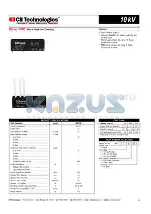 K81C datasheet - Make & Break Load Switching