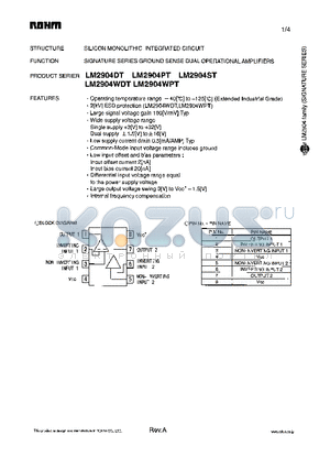 LM2904PT datasheet - SILICON MONNOLITHIC INTEGRATED CIRCUIT