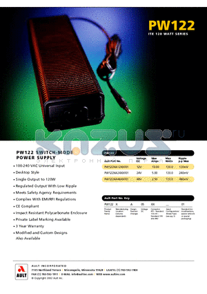 PW122XA48XXF01 datasheet - PW122 SWITCH-MODE POWER SUPPLY