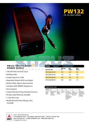 PW132 datasheet - PW132 SWITCH-MODE POWER SUPPLY