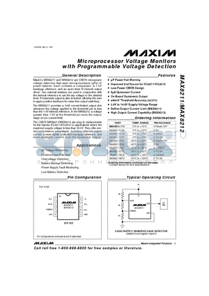 MAX8212CTY datasheet - Microprocessor Voltage Monitors with Programmable Voltage Detection