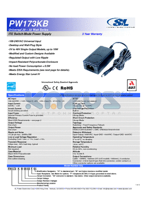 PW173KB datasheet - Universal 20  32 Watt Series