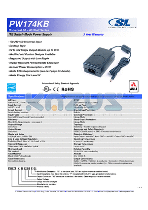 PW174KB1803F01 datasheet - Universal 60  65 Watt Series