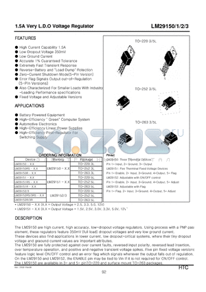 LM29152 datasheet - 1.5A Very L.D.O Voltage Regulator