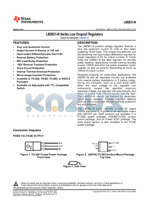 LM2931-N datasheet - Series Low Dropout Regulators