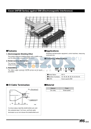 HF3-34CVFA datasheet - Cover (HIF3B Series) against EMI (Electromagnetic Interference)