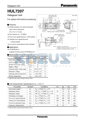 HUL7207 datasheet - Hologram Unit