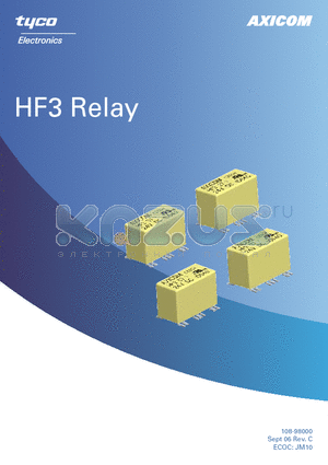 HF326 datasheet - Signal and RF Relays