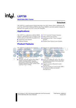 LXP730 datasheet - Multi-Rate DSL Framer