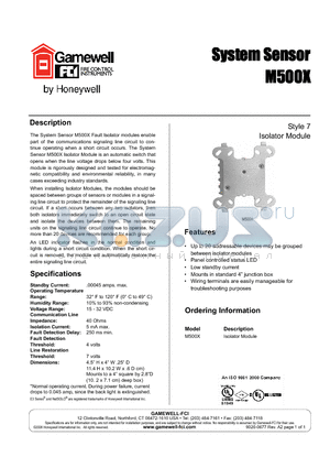 M500X datasheet - Isolator Module