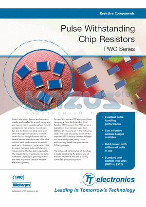 PWC0805 datasheet - Pulse Withstanding Chip Resistors