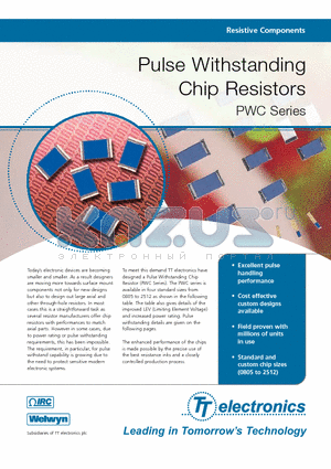 PWC2512 datasheet - Pulse Withstanding Chip Resistors