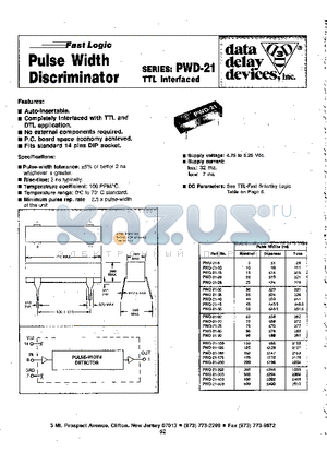 PWD-21-5 datasheet - PULSE WIDTH DISCRIMINATOR