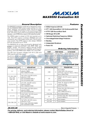 MAX8550EVKIT datasheet - Evaluation Kit