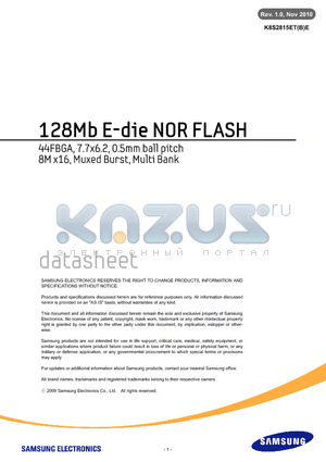 K8S2815ETE datasheet - 128Mb E-die NOR FLASH