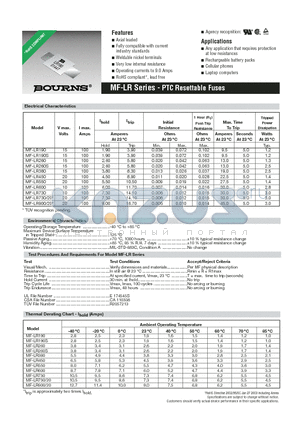 MF-LR730 datasheet - PTC Resettable Fuses