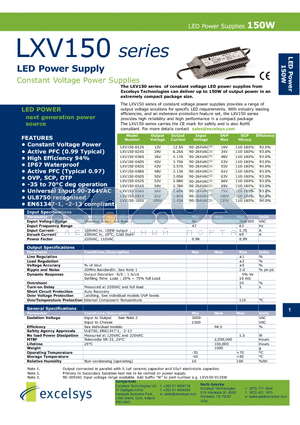 LXV150-024S datasheet - LED Power Supply