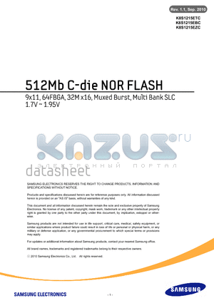 K8S1215ETC datasheet - 512Mb C-die NOR FLASH