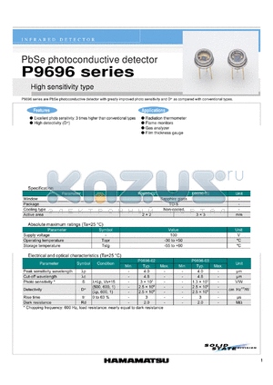 P9696 datasheet - PbSe photoconductive detector