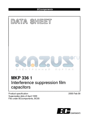 P99102660 datasheet - Interference suppression film capacitors