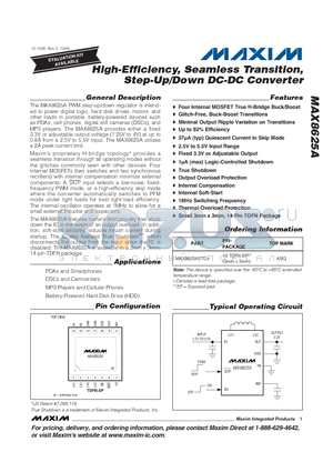 MAX8625A_08 datasheet - High-Efficiency, Seamless Transition, Step-Up/Down DC-DC Converter