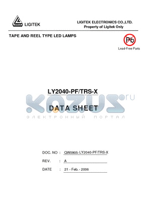 LY2040-PF/TRS-X datasheet - TAPE AND REEL TYPE LED LAMPS