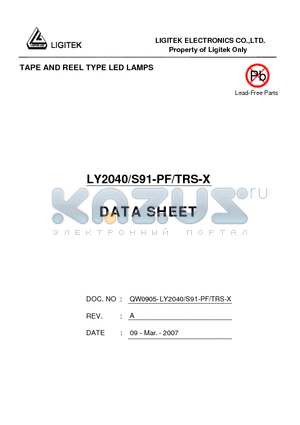 LY2040-S91-PF-TRS-X datasheet - TAPE AND REEL TYPE LED LAMPS