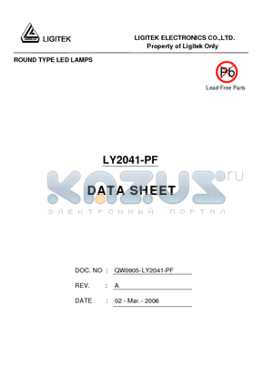 LY2041-PF datasheet - ROUND TYPE LED LAMPS