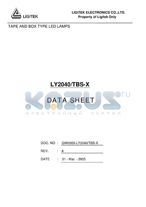 LY2040/TBS-X datasheet - TAPE AND BOX TYPE LED LAMPS