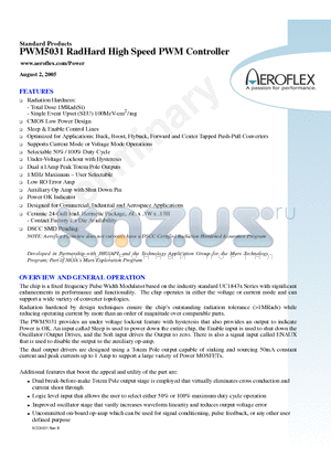 PWM5031-7 datasheet - RadHard High Speed PWM Controller