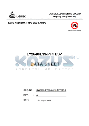 LY2640-L19-PF-TBS-1 datasheet - TAPE AND BOX TYPE LED LAMPS