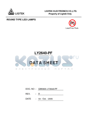 LY2640-PF datasheet - ROUND TYPE LED LAMPS