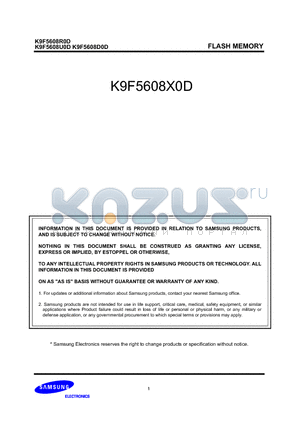 K9F5608U0D-FCB0 datasheet - 32M x 8 Bit NAND Flash Memory