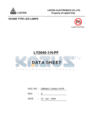 LY2640-1/H-PF datasheet - ROUND TYPE LED LAMPS