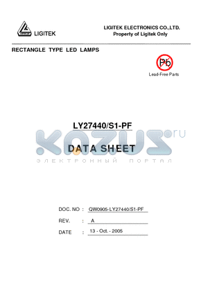 LY27440-S1-PF datasheet - RECTANGLE TYPE LED LAMPS