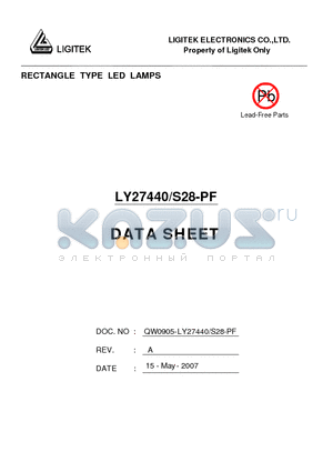 LY27440/S28-PF datasheet - RECTANGLE TYPE LED LAMPS