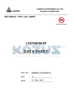 LY27340-S6-PF datasheet - RECTANGLE TYPE LED LAMPS