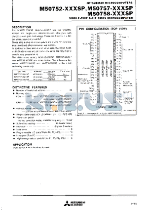 M50757-XXXSP datasheet - SINGLE-CHIP 8-BIT CMOS MICROCOMPUTER