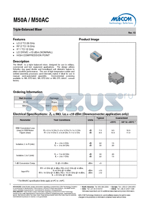 M50A datasheet - Triple-Balanced Mixer