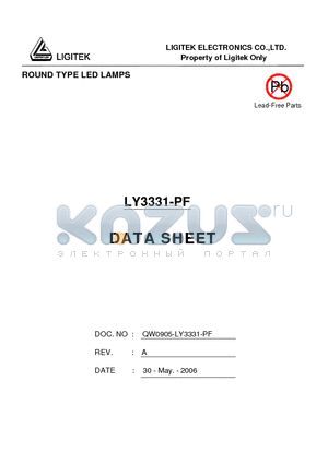 LY3331-PF datasheet - ROUND TYPE LED LAMPS